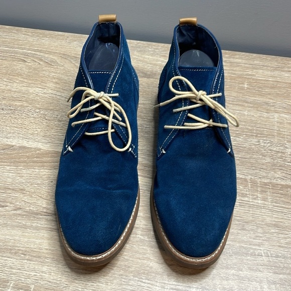 Blass Mens Genuine Suede Chukka Boots Dark Blue Lace Up Rubber Soles Size 9.5 - Picture 5 of 13